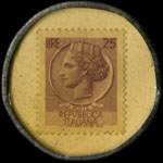Timbre-monnaie de 25 lires sous capsule métallique anonyme - Italie - dos