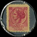 Timbre-monnaie de 40 lires sous capsule métallique anonyme - Italie - dos