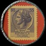 Timbre-monnaie de 55 lires sous capsule métallique anonyme - Italie - dos