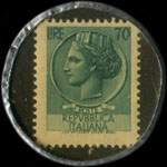 Timbre-monnaie de 70 lires type 1 sous capsule métallique anonyme - Italie - dos