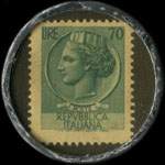 Timbre-monnaie de 70 lire type 2 sous capsule m�tallique anonyme - Italie - dos
