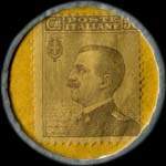 Timbre-monnaie de 50 centesimi brun sur fond jaune - Banca Dell'Italia Meridionale type 2 - Italie - revers