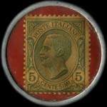 Timbre-monnaie de 5 centesimi vert sur fond rouge - Banca Dell'Italia Meridionale type 1 - Italie - revers