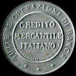 Timbre-monnaie de 10 centesimi brun-rouge sur fond vert - Credito Mercantile Italiano - Italie - avers