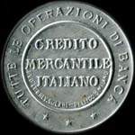 Timbre-monnaie de 10 centesimi brun-rouge sur fond vert - Credito Mercantile Italiano - Italie - avers