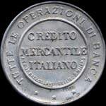 Timbre-monnaie de 25 centesimi bleu sur fond blanc - Credito Mercantile Italiano - Italie - avers