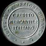 Timbre-monnaie de 40 centesimi brun sur fond bleu - Credito Mercantile Italiano - Italie - avers