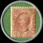 Timbre-monnaie de 10 centesimi rouge sur fond vert - Navigare necesse est - Nuovo Banco Mercantile - Milano - Italie - revers