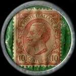 Timbre-monnaie de 10 centesimi rouge sur fond vert - Rigeneratore del sangue - PILLOLE PINK - tonico dei nervi type 1 - Italie - revers