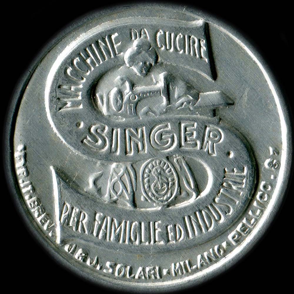 Timbre-monnaie italien Singer type 2