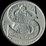 Timbre-monnaie de 10 centesimi rouge sur fond vert - Macchine di cucire - Singer - per famiglie ed industrie type 3a - Italie - avers