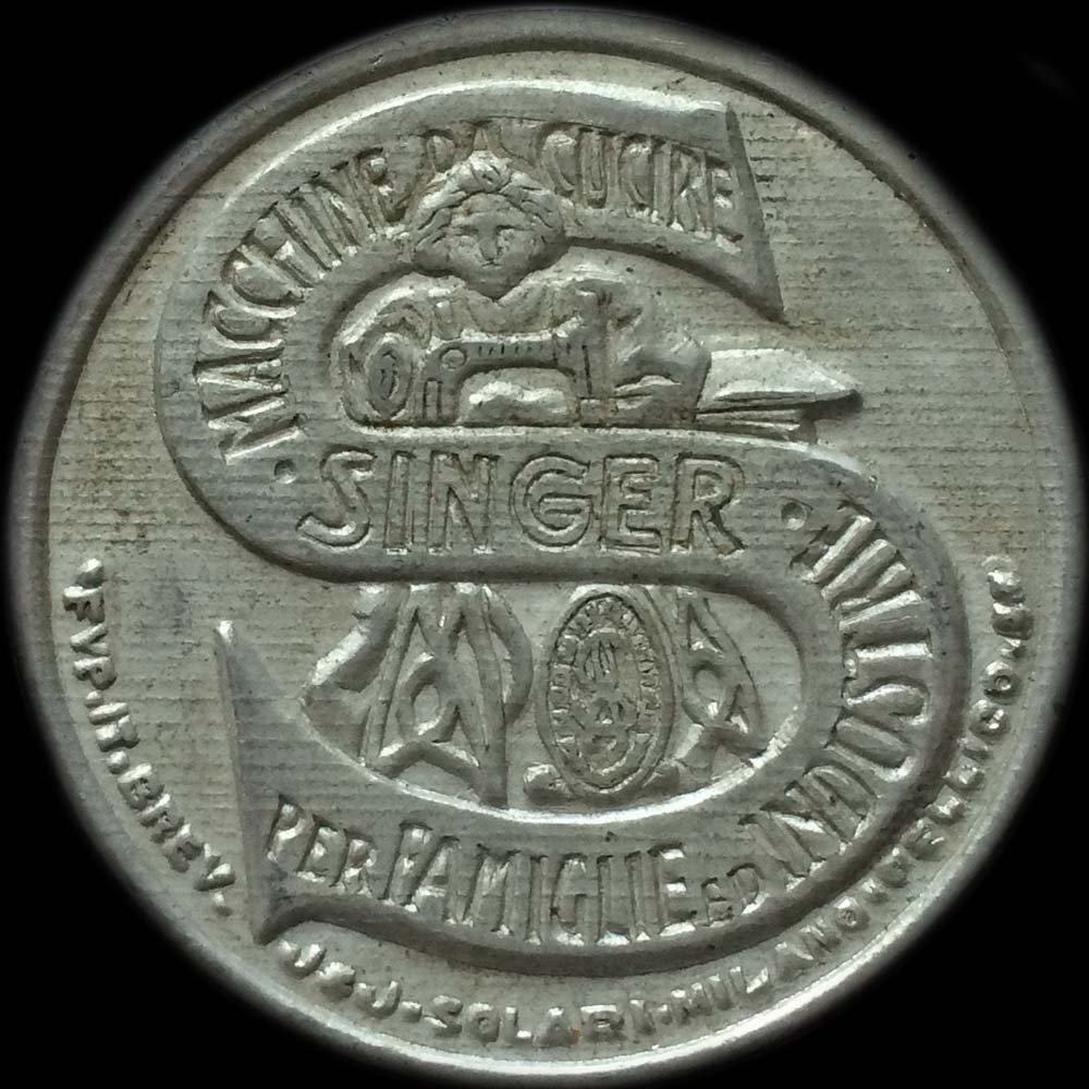 Timbre-monnaie italien Singer type 5a
