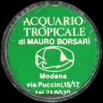Timbre-monnaie de 100 lires sur fond noir - Acquario Tropicale di Mauro Borsari (Modena) - Italie - avers