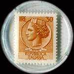 Timbre-monnaie de 30 lire sous capsule plastique transparent anonyme - Italie - timbre