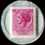 Timbre-monnaie de 40 lires sous capsule plastique transparent anonyme - Italie - timbre