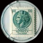 Timbre-monnaie de 300 lires sous capsule plastique transparent anonyme - Italie - timbre