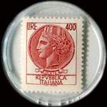 Timbre-monnaie de 400 lire sous capsule plastique transparent anonyme - Italie - timbre