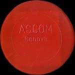 Timbre-monnaie de 100 lires dans capsule rouge - Ascom - Genova - Italie - avers