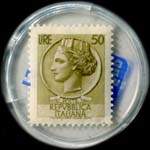 Timbre-monnaie de 50 lires - HI-FI stereo - Augusta - type 2 - Italie - revers