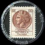 Timbre-monnaie Camping Market - Modena - 100 lire sur fond noir - Italie - revers