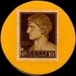 Timbre-monnaie de 10 centesimi sous capsule jaune - Credito Varesino - Italie - revers