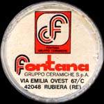 Timbre-monnaie de 100 lires sur fond noir - Fontana gruppo ceramiche S.p.a. - Via Emilia Ovest 67/C - 42048 Rubiera - Italie - avers