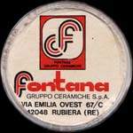 Timbre-monnaie de 350 lires sur fond rouge - Fontana gruppo ceramiche S.p.a. - Via Emilia Ovest 67/C - 42048 Rubiera - Italie - avers
