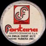 Timbre-monnaie de 350 lire sur fond rouge - Fontana gruppo ceramiche S.p.a. - Via Emilia Ovest 67/C - 42048 Rubiera - Italie - avers