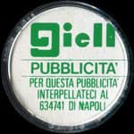 Timbre-monnaie Giell Pubblicita' Per questa pubblicita' interpellateci al 634741 di Napoli - 50 lire sur fond noir - capsule plastique - Italie - avers
