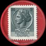 Timbre-monnaie de 5 lires sous capsule rouge - Laurea - Italie - revers