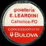 Timbre-monnaie de 50 lire sur fond noir - Gioielleria E. Leardini Cattolica-FO - Concessionario Bulowa - Italie - avers