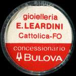 Timbre-monnaie de 150 lire sur fond noir - Gioielleria E. Leardini Cattolica-FO - Concessionario Bulowa - Italie - avers