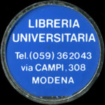 Timbre-monnaie de 100 lires sur fond noir - Libreria Universitaria - Italie - avers