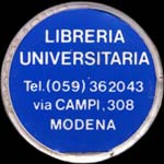 Timbre-monnaie de 100 lires sur fond rouge - Libreria Universitaria - Italie - avers