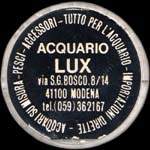 Timbre-monnaie de 100 lires sur fond noir - Acquario Lux - via S.G.Bosco.8/14 - 41100 Modena - Italie - avers