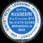 Timbre-monnaie Ditta Mascherini - 100 lire sur fond rouge - capsule plastique - Italie - avers