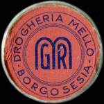 Timbre-monnaie de 120 lires sur fond vert - Drogheria Mello (rose) - Borgosesia - Italie - avers