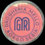 Timbre-monnaie de 180 lire sur fond vert - Drogheria Mello (rose) - Borgosesia - Italie - avers
