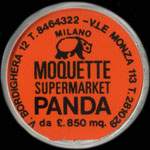 Timbre-monnaie de 50 lire sur fond noir - Moquette Supermarket Panda - Italie - avers