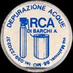 Timbre-monnaie de 100 lires sur fond noir - Depurazione Acque - RCA Di Barchi A. - via Malniusi.86 - Italie - avers