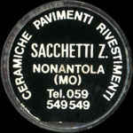 Timbre-monnaie de 100 lire sur fond rouge - Sacchetti Z. - Nonantola - Italie - avers