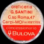 Timbre-monnaie de 100 lires sur fond noir - Oreficeria G. Santini - Italie - avers