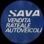 Timbre-monnaie de 25 lires sur fond bleu - Sava - Vendita Rateale Autoveicoli - Type 2: texte blanc - Italie - avers