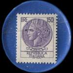 Timbre-monnaie de 150 lires sur fond bleu - Sava - Vendita Rateale Autoveicoli - Type 1: texte jaune - Italie - revers