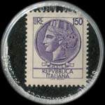 Timbre-monnaie de 150 lires sur fond noir - Teatro Carani - Sassuolo - Italie - revers