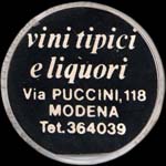 Timbre-monnaie de 100 lires sur fond noir - vini tipici e liquori - Modena - Italie - avers