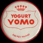 Timbre-monnaie de 20 lires sur fond rouge - Yogurt Yomo - Saepes Milano - Italie - avers