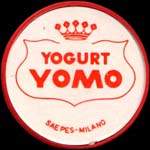 Timbre-monnaie de 20 lire sur fond rouge - Yogurt Yomo - Saepes Milano - Italie - avers