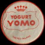 Timbre-monnaie de 40 lires sur fond rouge - Yogurt Yomo - Saepes Milano - Italie - avers