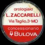 Timbre-monnaie L. Zaccarelli - Concessionario Bulowa - Torino - 100 lire sur fond rouge - capsule plastique - Italie - avers